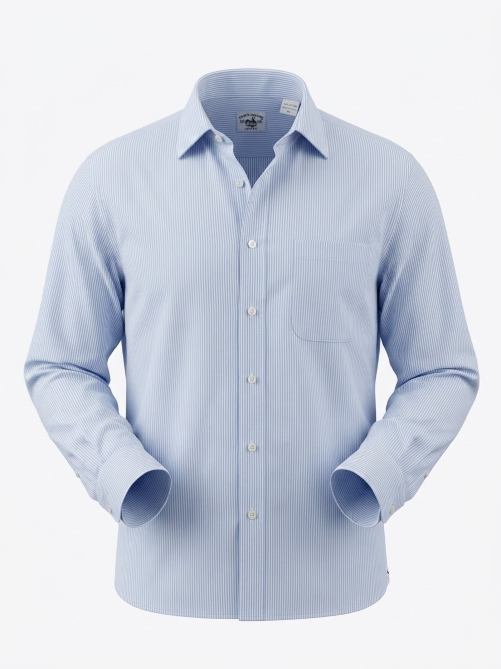 Men's Blue Pinstripe Casual Button-Down Shirt